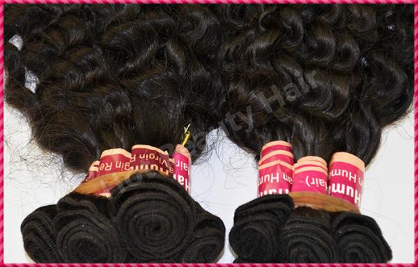 Brazilian Virgin Human Hair Extensions Brown , Remy Big Curl Hair