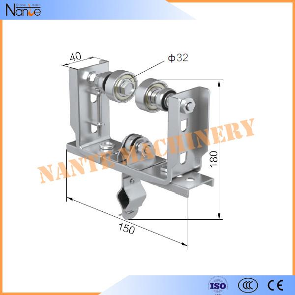 Cable Ball bearing H / I Beam Trolley Festoon System With Neoprene Bumper 300m/min