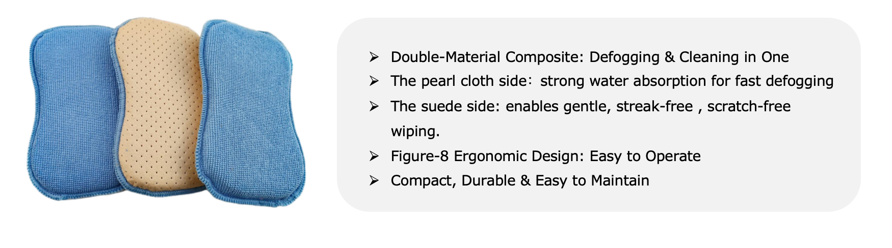 Pearl Cloth Suede Figure 8 Car Defogging Sponge Multi Functional