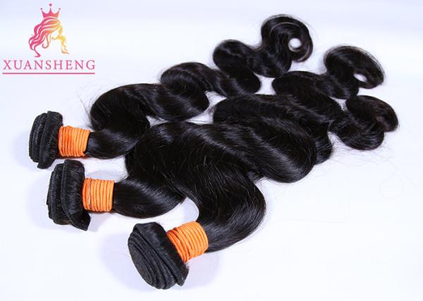 Black Brazilian Virgin Human Hair No Shedding Body Wave Bundles Free
