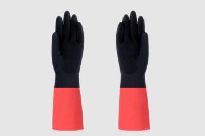 Dishwashing Latex Household Glove Solvent Resistance Flocked Lining Natural Latex Glove