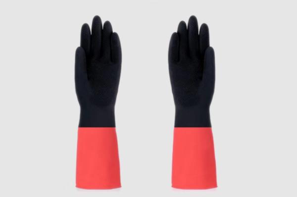 Dishwashing Latex Household Glove Solvent Resistance Flocked Lining Natural Latex Glove
