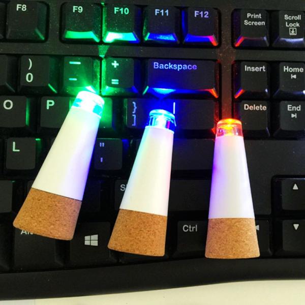 USB Rechargeable Bottle Lights Premium Bottle Cap Cork Stopper Lamp Creative Romantic Cork Lights White Colorful