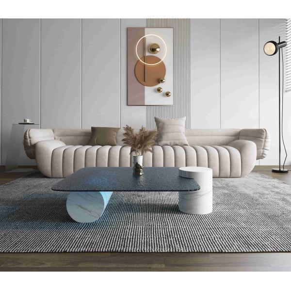 Стиль светлого роскошного мраморного круглого верхнего сегмента комнаты прожития журнального стола творческого дизайнерский