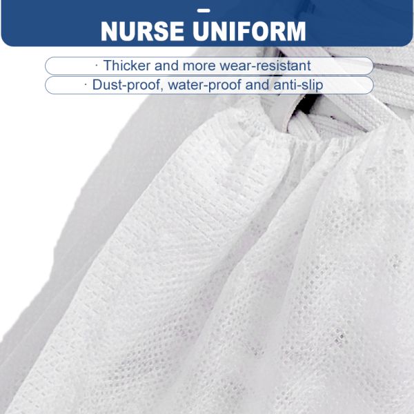Hubei Haixin Thickening White Shoe Cover Hand Made Non-Woven Shoe Cover Disposable Shoe Integrated Forming Overshoes Wholesale