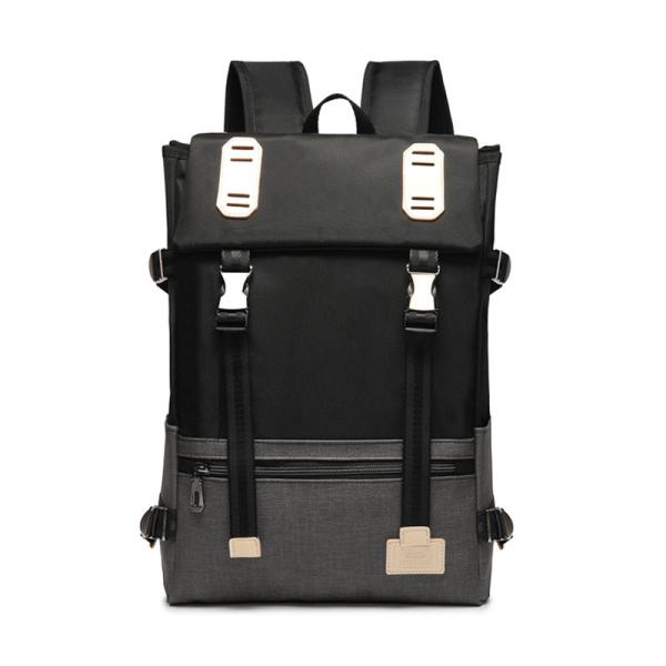 Factory direct sale men large capacity retro style hit-color oxford travelling laptop school backpack