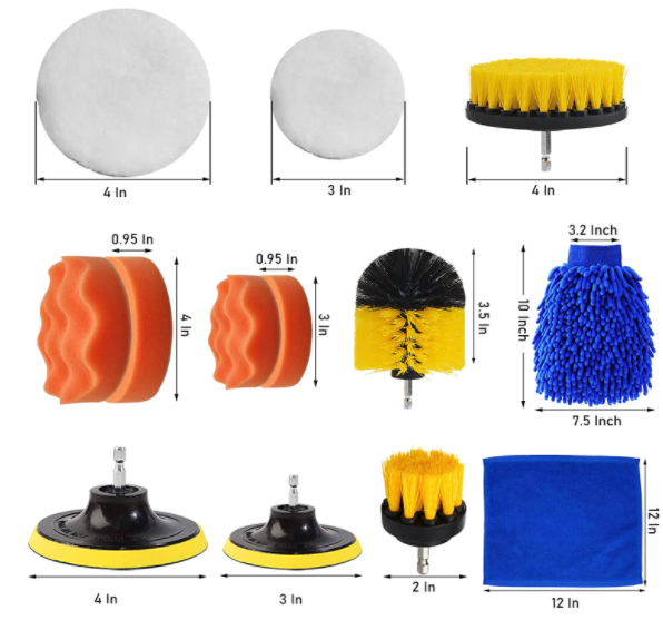 27PCS Car Polishing Pad Kit For Car Drill Polishing White Yellow Blue