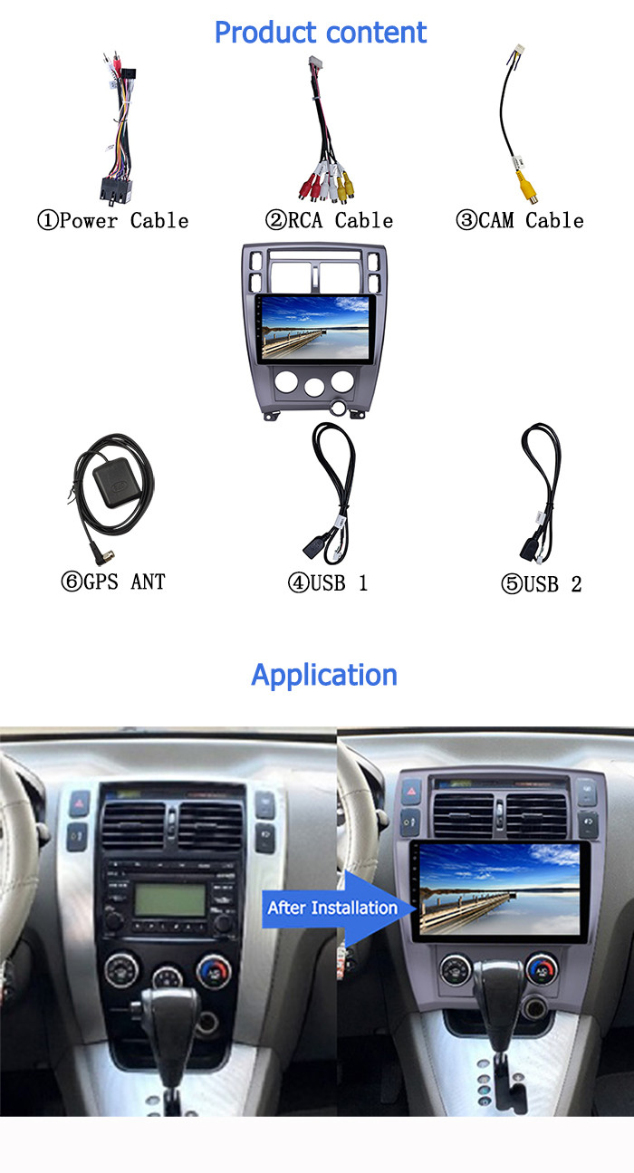 Автомобильное радио 10 дюймов для Hyundai Tucson 2006-2012 с GPS WIFI Mirrorlink с Android 10 Система Автомобильный DVD-плеер