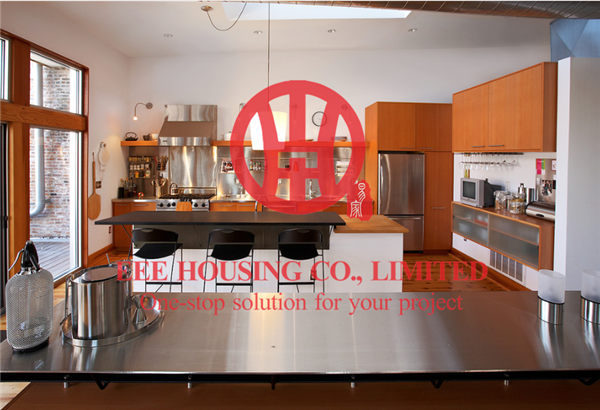 Customized Modern Laminated Wood Grain Color Kitchen Cabinet with Excellent Design and Quality