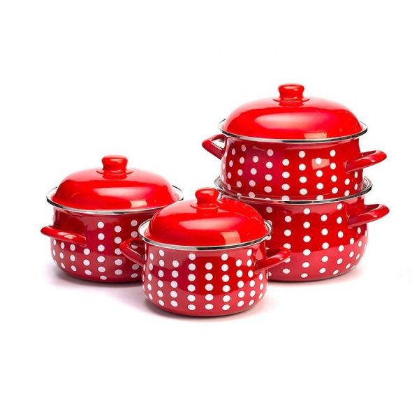 Turkish Style Enamelware Metal Steel Casserole Pot Food Cooking Pot