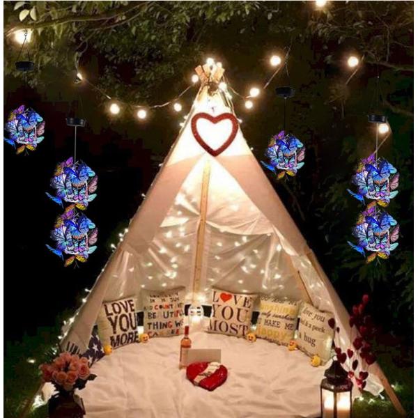 Шарик бабочки утюга солнечного сада декоративный светлый творческий вися светлый вид атмосферы ландшафта квадрата открытого сада