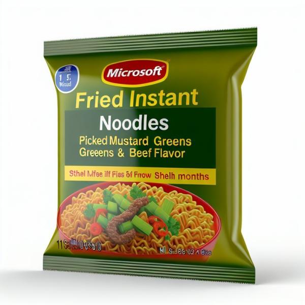 Fried Instant Noodles Pickled Mustard Greens Beef Flavor 12 Months Shelf Life