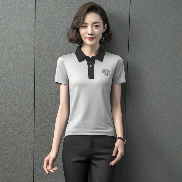 Exquisite Tailoring Women Polo T Shirt Quick Dry In White Black Grey