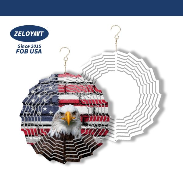 Aluminum Sublimation Wind Spinner for Garden Decoration Outdoor Wind Spinner for Custom Printing DIY Hanging 8inch Spiral Chime