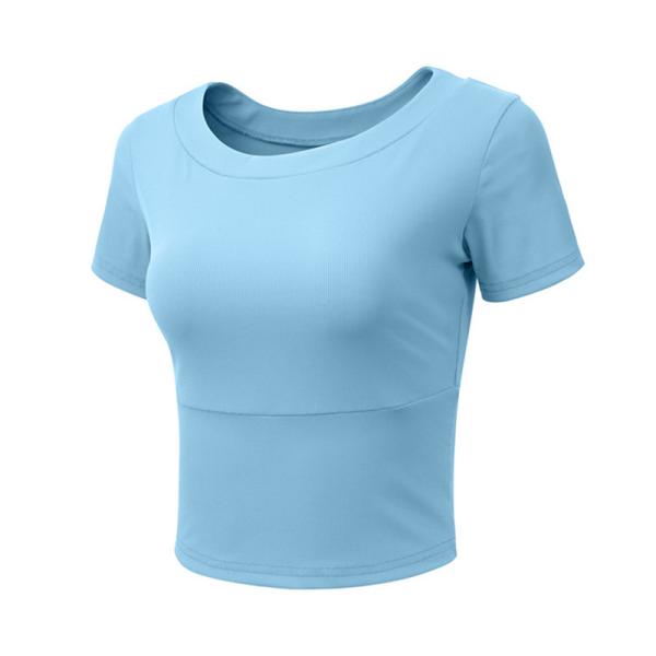 Seamless Lightweight Yoga Shirts Cool-dry Sports Crop Tops Short Sleeve Fitness Yoga Gym Top