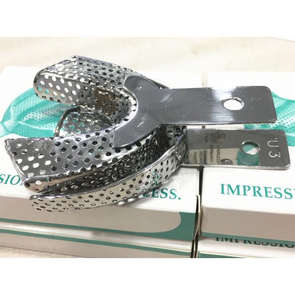 Silver Color Metal Dental Trays , Dental Impression Material Long Lasting