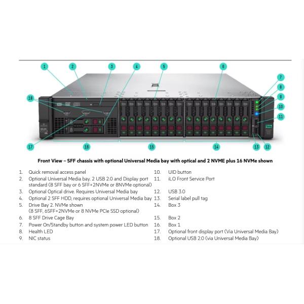 HPE ProLiant DL380 GEN10 Серверная система шасси HPE HDD Server 2U RACK SERVER