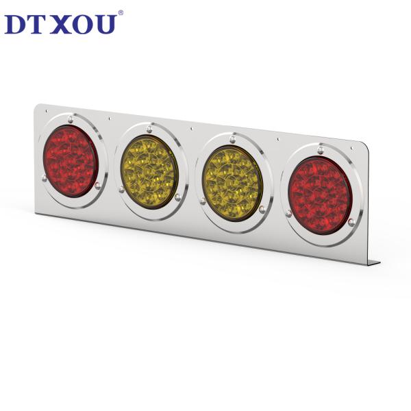 Universal TRUCK 4-Inch LED Rear Tail Light Assembly on 4-Hole Stainless Steel Bracket