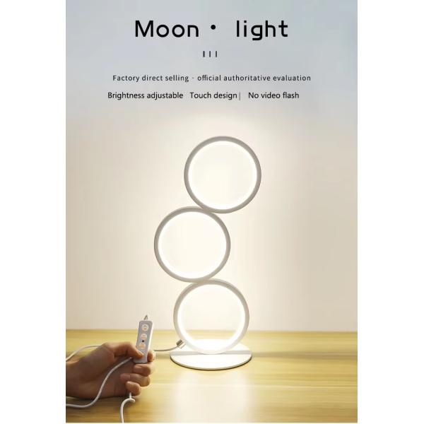Three Ring Elegant Metal Desk Lamp For Living Room Bedroom Hotel Club Lighting Modern Dimmable Aluminum Table Light