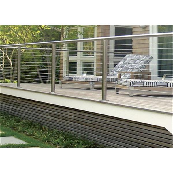Elegant Stainless Steel Wire Balustrade System , Stainless Steel Cable Porch Railing