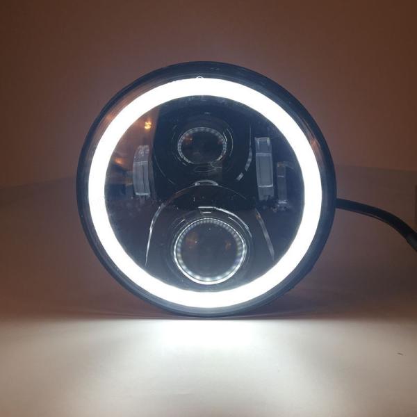 7 Inch Jeep Wrangler Car LED Headlights Angel Eyes Diecast Aluminum Housing