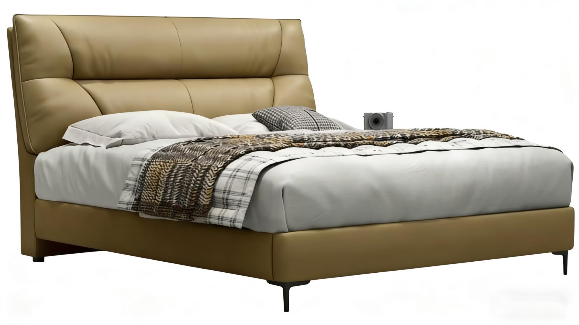 Anti-Collision Soft Package Leather Bed Frame  for Comfortable Bedroom Furniture