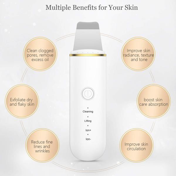Portable Ultrasonic Facial Cleansing Spatula Pore Acne Blackhead Skin Peeling Machine 1.5W