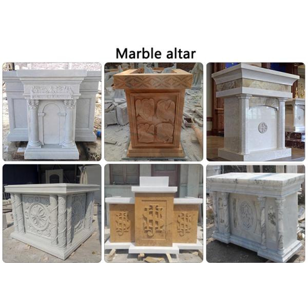 Natural Stone Marble Altar Table Hand Carved Church Luxury Design Religious Decoration