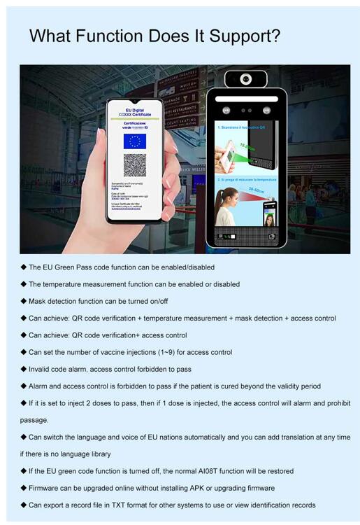 Блок развертки ЕС QR блока развертки температуры распознавания лиц USB RS485
