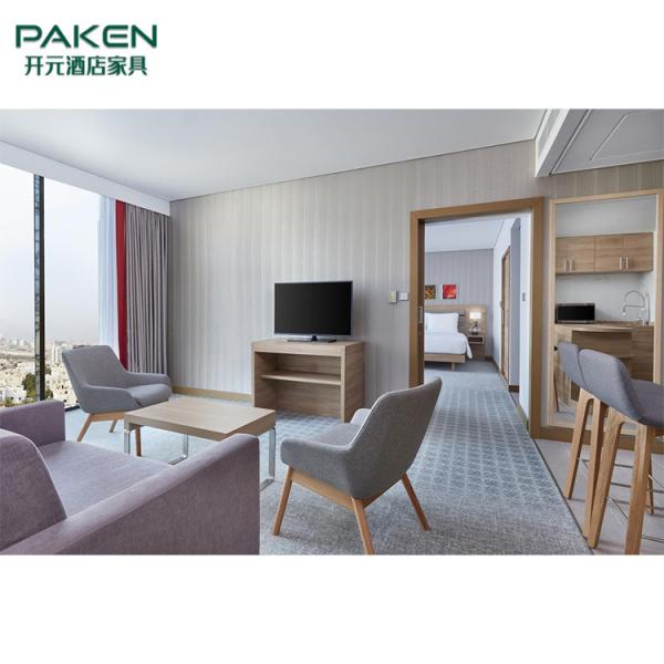 Natural Ash Veneer Full Set Hotel Bedroom Furniture