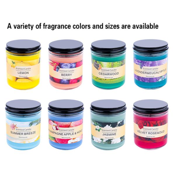 Non Toxic Glass Jar Scented Candle Tearless Smokeless Candle Wax Glass Jar Candles