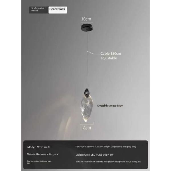 Light Luxury Modern Bedroom Bedside Lamp Living Room Creative High Grade Sense Crystal Pendant Light Simple Restaurant Bar Small Chandelier