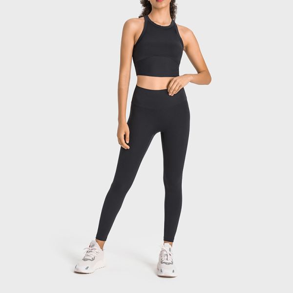 High Waisted Nylon Spandex Women Yoga Leggings Stretchy Full Length Royal Blue
