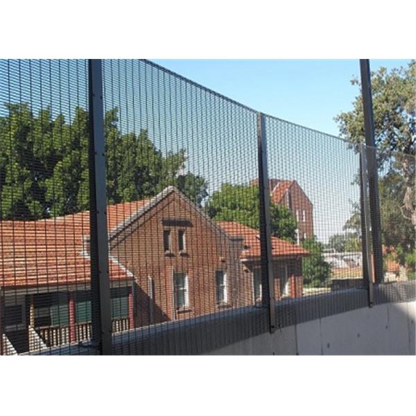 High Safety Powder Coated Anti Climb Fencing Welded Mesh Security 358