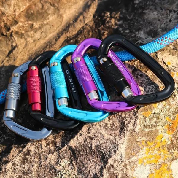 24KN Auto bloqueo de trabajo pesado de escalada de carabiner clip Twist Lock para deportes de aventura