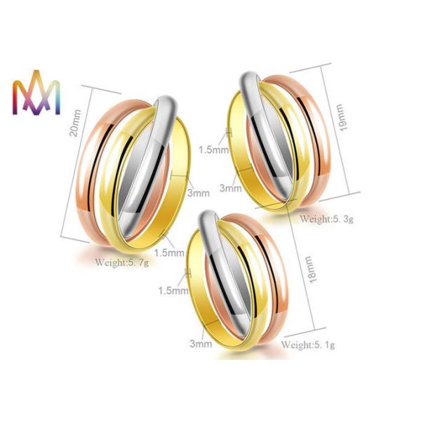 grueso de 1.5m m tres anillos grabados apilables del pedazo