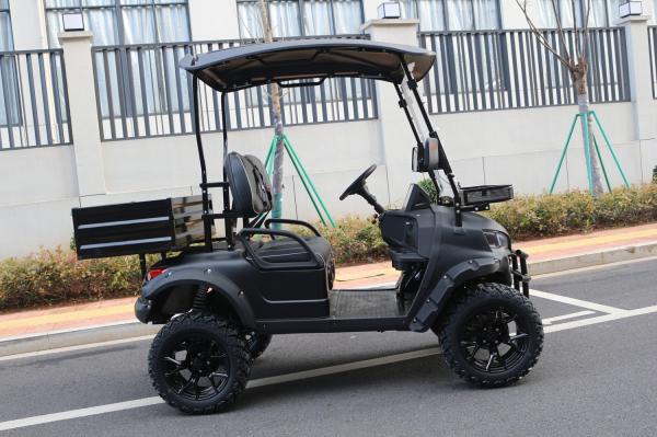 Off-Road Matte Black Electric Golf Dump Truck With High Horsepower To Pull Goods And Pets CE Certification