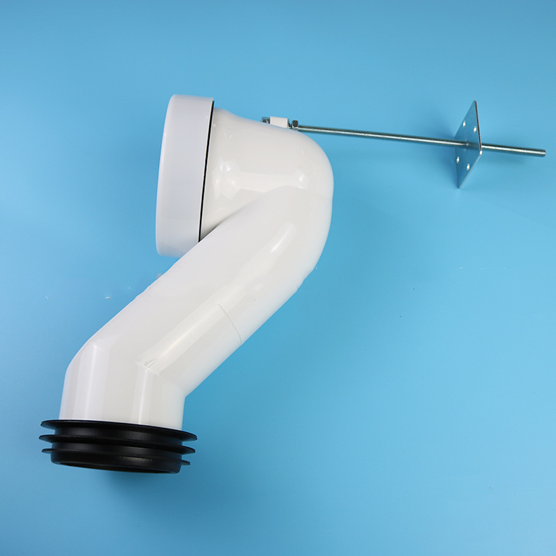 Modern White Plastic PP Toilet Pan Connection Pipe With Exhaust Elbow For Bathroom Fittings Connection Pipe
