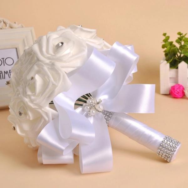 Wholesale Bride Hand Flowers bridal bouquet foam rose artificial flower bouquet for wedding