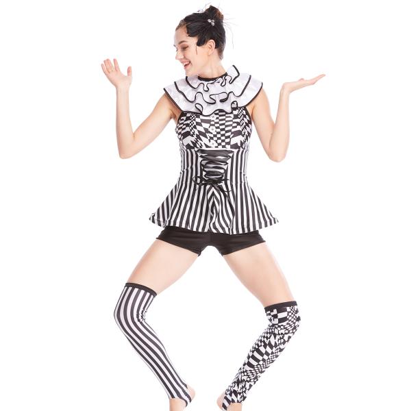 MiDee Charactors Costume Modern Design Unitard Halter Neck Sleeves Jumpsuits