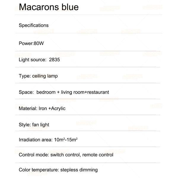 Macaron Fan ceiling with remote control dimming 19 inch  fan lamp for girl bedroom modern ceiling fan light(WH-VLL-14)