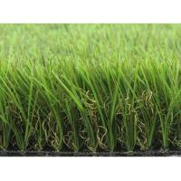 Tipo monofilamento de la onda S del doble de Olive Green Garden Artificial Grass