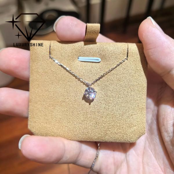 LuxuryShine Round Lab Grown Diamond Necklace VVS2/VS1 Clarity D-F Color 18K solid Gold custom Jewelry with IGI Certificate