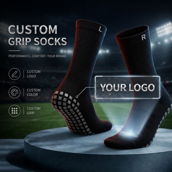 Custom Non Slip Men'S Soccer Socks Breathable Comfort Sports Training Grip Socks