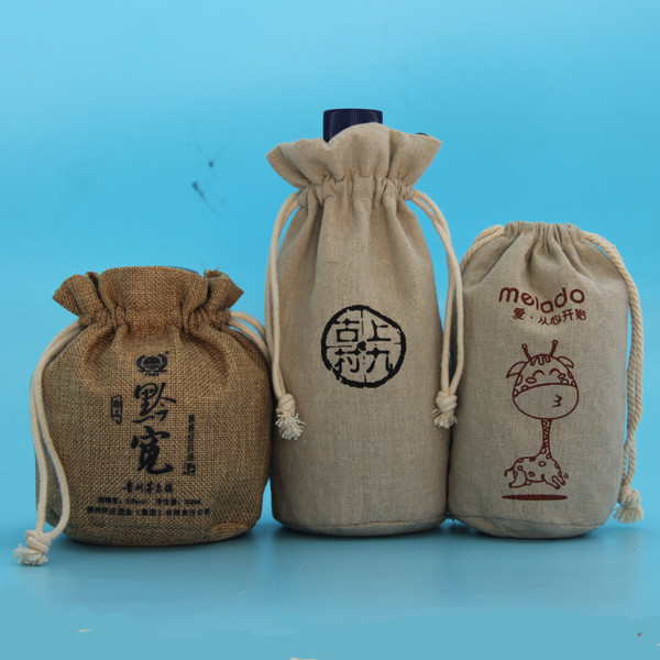 Anti sacos de cordão da juta do roubo, sacos pequenos da juta da cor natural para a menina