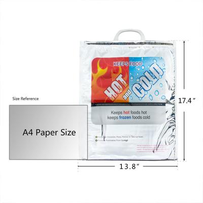 13.8*17.4in Aluminium Foil Food Delivery Thermal Bags To Keep Food Hot / Cold