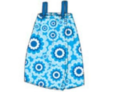 100% cotton terry beach skirt with reactive colorful printing