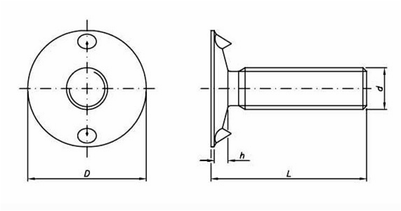 Зенкованная голова привинчивает Din Fanged 15237 болтов лифта