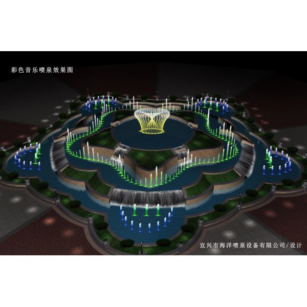 Designs of art display color changing water fountains