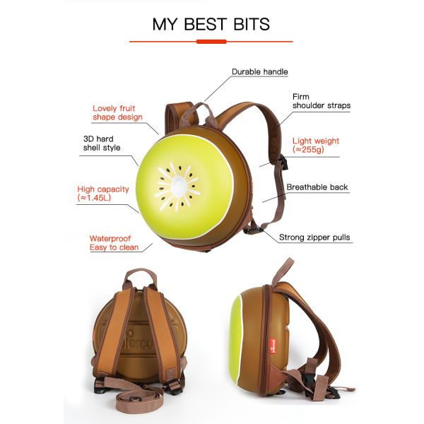 Custom Toddler Schoolbag BackpackFruit Design Kids Anti Lost Backpack For Kids